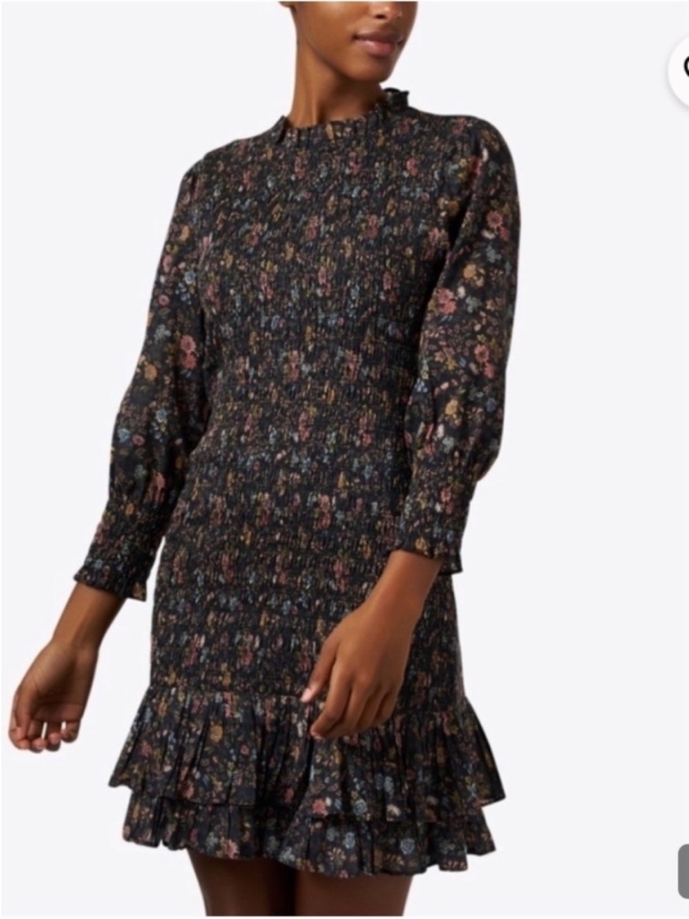 Veronica Beard Farha Floral Ruffle Mini Dress, Size 14, NWT